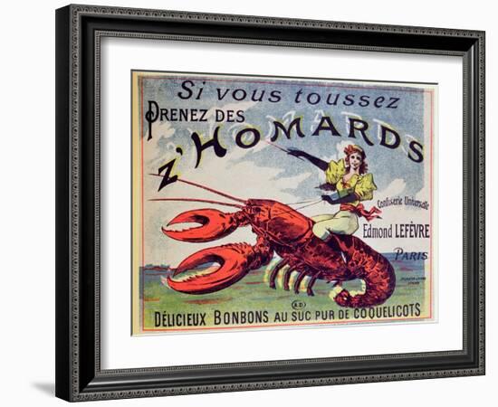 Advertisement for Cough Sweets 'Z'Homards', Late Nineteenth Century (Colour Litho)-French-Framed Giclee Print