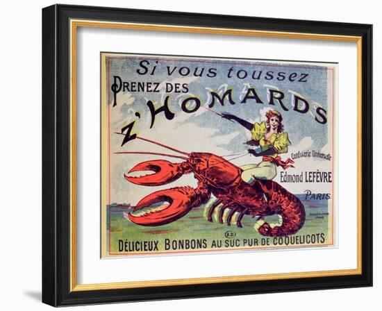 Advertisement for Cough Sweets 'Z'Homards', Late Nineteenth Century (Colour Litho)-French-Framed Giclee Print