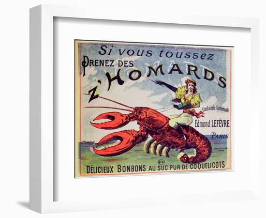 Advertisement for Cough Sweets 'Z'Homards', Late Nineteenth Century (Colour Litho)-French-Framed Giclee Print