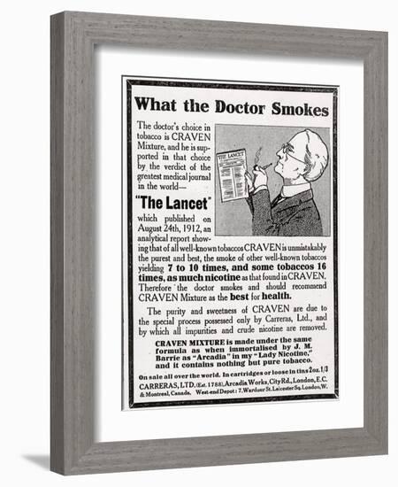 Advertisement for 'Craven Mixture Tobacco', 1910s-English School-Framed Giclee Print