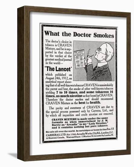 Advertisement for 'Craven Mixture Tobacco', 1910s-English School-Framed Giclee Print
