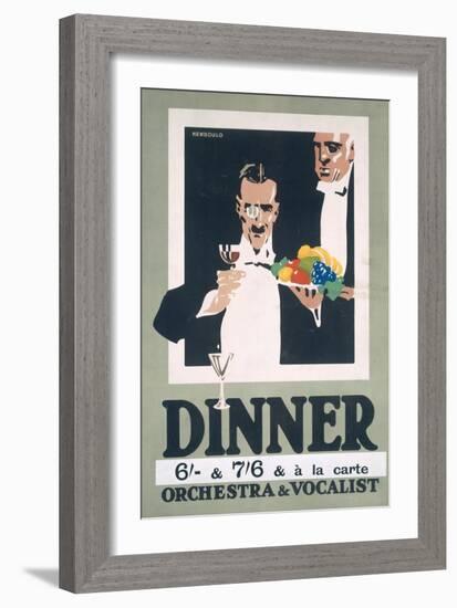 Advertisement for Dinner and Orchestra and Vocalist (Colour Litho)-Frank Newbould-Framed Giclee Print