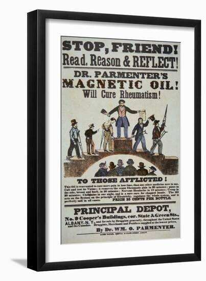 Advertisement for 'Doctor Parmenter's Magnetic Oil', 1840S-American School-Framed Giclee Print