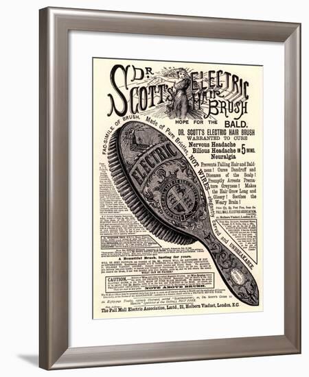 Advertisement for 'Dr. Scott's Electric Hairbrush', 1890s-null-Framed Giclee Print