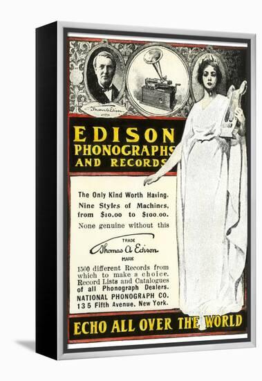 Advertisement for Edison Phonographs and Records, National Phonograph Co., 1901-null-Framed Premier Image Canvas