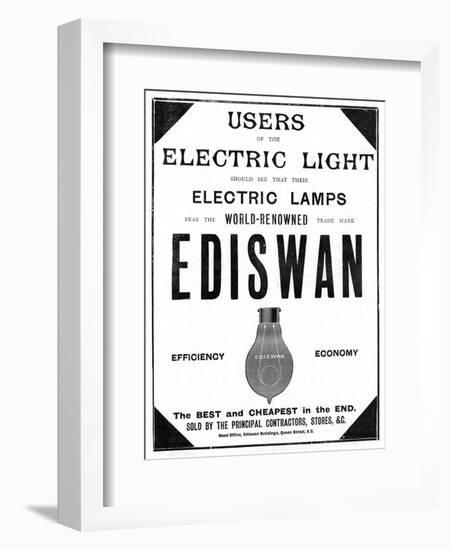 Advertisement for Ediswan Incandescent Light Bulbs, 1898-null-Framed Giclee Print