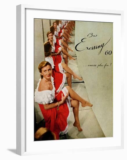 Advertisement for 'Exciting' Stockings, from 'Femina' Magazine, October 1950-null-Framed Giclee Print