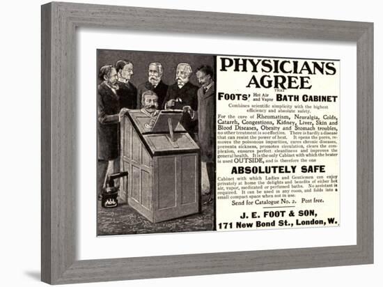 Advertisement for 'Foots' Hot Air and Vapor Bath Cabinet', 1900s-English School-Framed Giclee Print