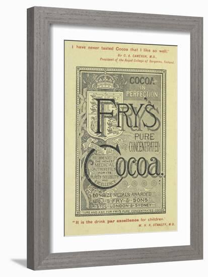 Advertisement For Fry's Cocoa-Isabella Beeton-Framed Giclee Print