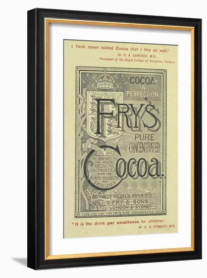 Advertisement For Fry's Cocoa-Isabella Beeton-Framed Giclee Print