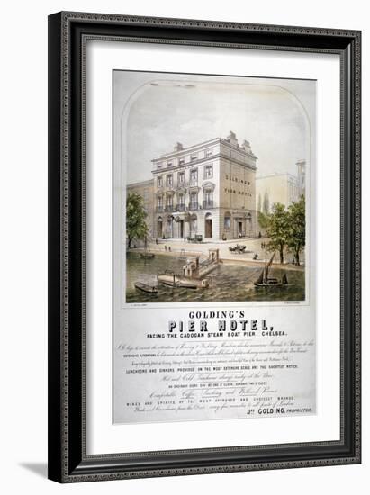 Advertisement for Goldings Pier Hotel, Chelsea, London, C1860-null-Framed Giclee Print