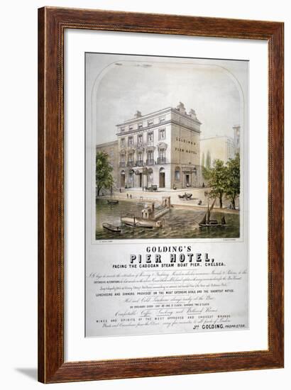 Advertisement for Goldings Pier Hotel, Chelsea, London, C1860-null-Framed Giclee Print