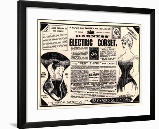 Advertisement for 'Harness' Electric Corset', 1890s-null-Framed Giclee Print