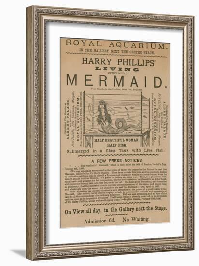 Advertisement for Harry Phillips' Living Mythological Mermaid-null-Framed Giclee Print