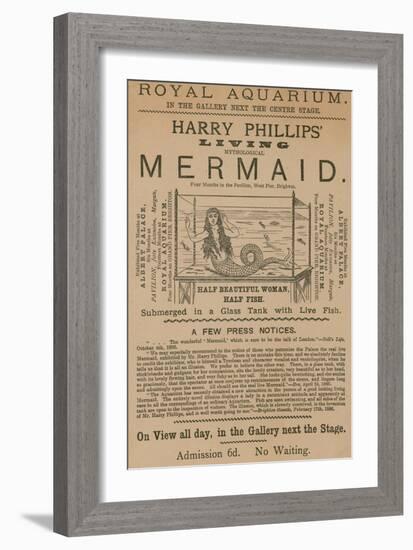 Advertisement for Harry Phillips' Living Mythological Mermaid-null-Framed Giclee Print