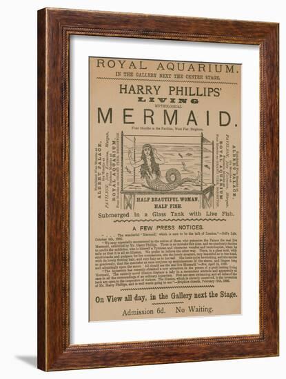 Advertisement for Harry Phillips' Living Mythological Mermaid-null-Framed Giclee Print