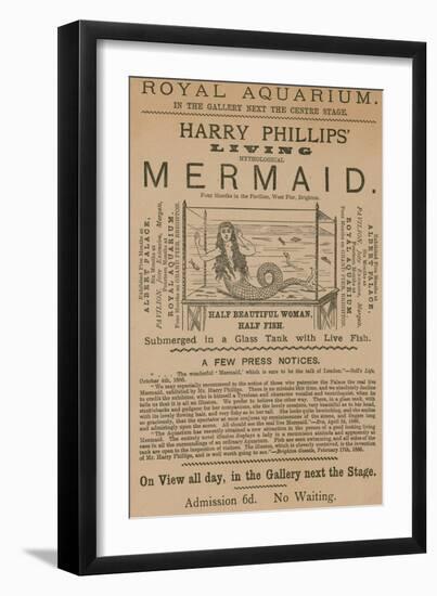 Advertisement for Harry Phillips' Living Mythological Mermaid--Framed Giclee Print