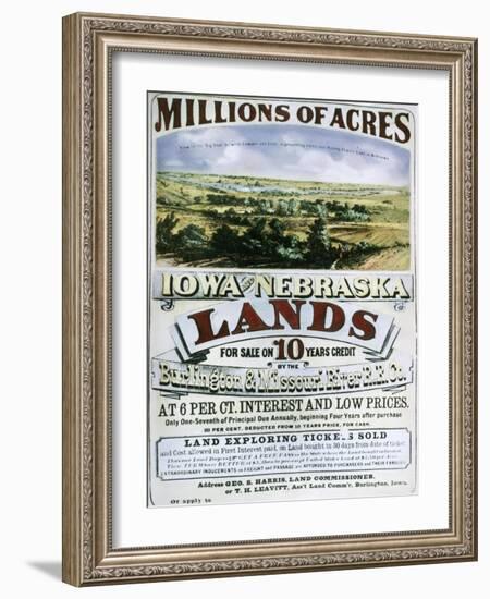 Advertisement for Iowa and Nebraska Lands-null-Framed Giclee Print