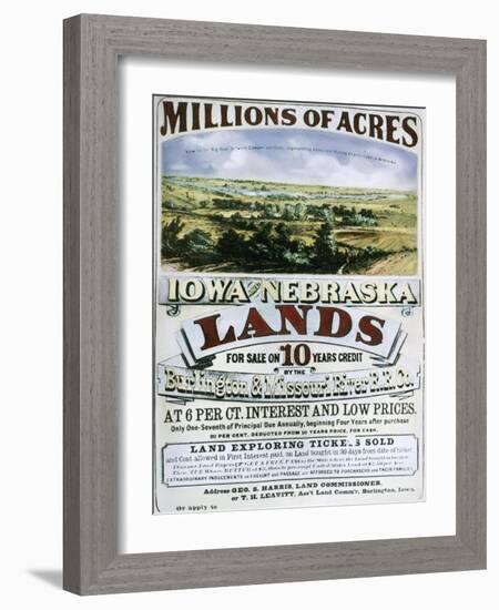 Advertisement for Iowa and Nebraska Lands-null-Framed Giclee Print