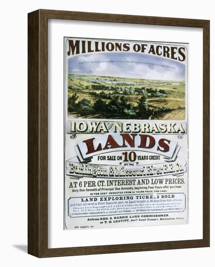 Advertisement for Iowa and Nebraska Lands-null-Framed Giclee Print