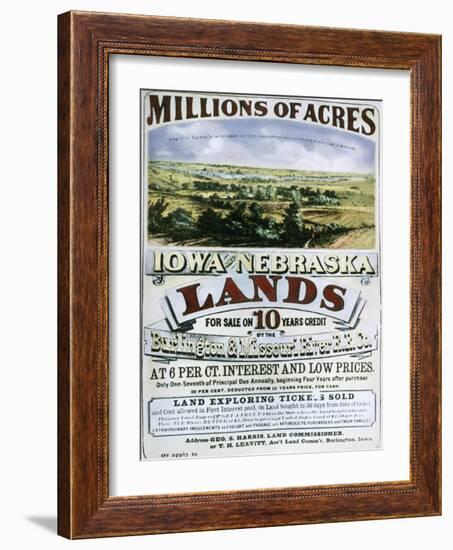 Advertisement for Iowa and Nebraska Lands-null-Framed Giclee Print