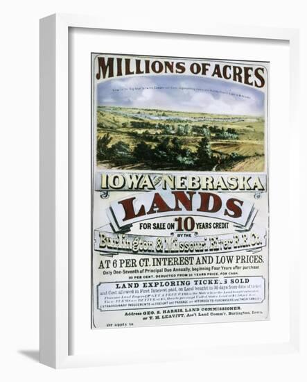 Advertisement for Iowa and Nebraska Lands-null-Framed Giclee Print