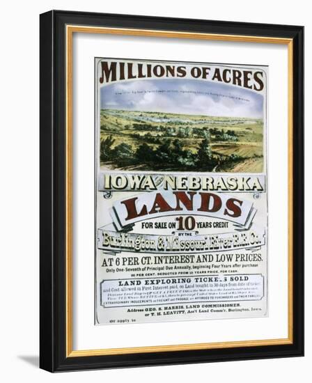 Advertisement for Iowa and Nebraska Lands-null-Framed Giclee Print