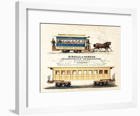 Advertisement for Kimball and Gorton, Philadelphia R.R. Car Manufactory, Published C.1857-null-Framed Giclee Print
