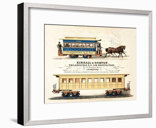 Advertisement for Kimball and Gorton, Philadelphia R.R. Car Manufactory, Published C.1857-null-Framed Giclee Print