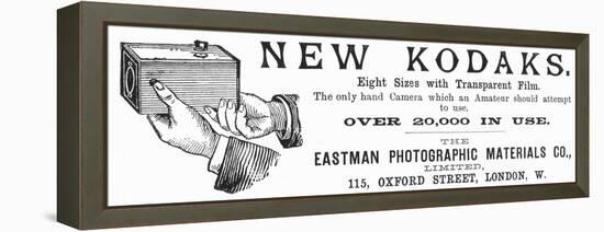 Advertisement for Kodak Cameras, 1890-null-Framed Premier Image Canvas