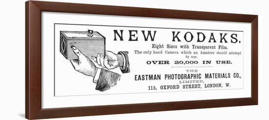 Advertisement for Kodak Cameras, 1890-null-Framed Giclee Print