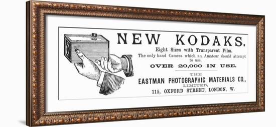 Advertisement for Kodak Cameras, 1890-null-Framed Giclee Print