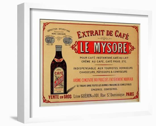 Advertisement for 'Le Mysore' Coffee Extract (Colour Litho)-French-Framed Giclee Print