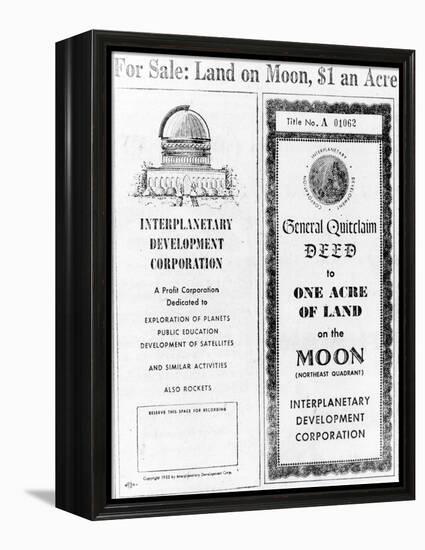 Advertisement for Lunar Real Estate-null-Framed Premier Image Canvas