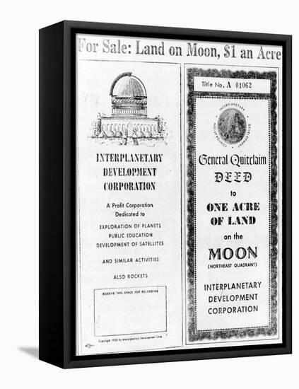 Advertisement for Lunar Real Estate-null-Framed Premier Image Canvas