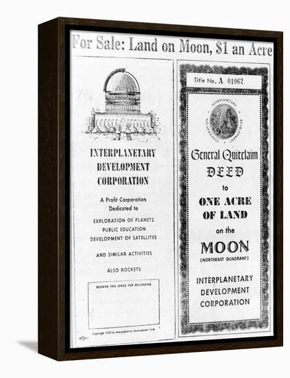 Advertisement for Lunar Real Estate-null-Framed Premier Image Canvas