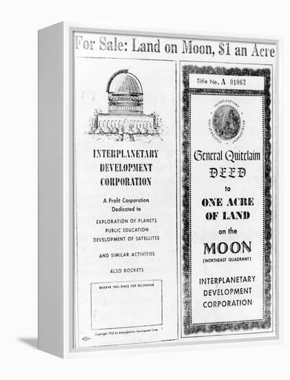 Advertisement for Lunar Real Estate-null-Framed Premier Image Canvas