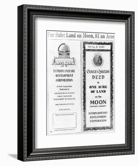 Advertisement for Lunar Real Estate-null-Framed Giclee Print