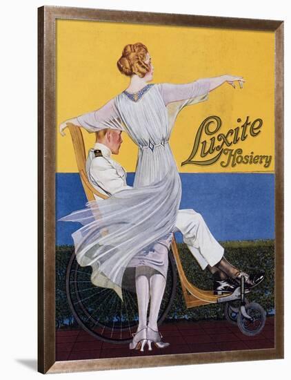 Advertisement for 'Luxite Hosiery', from 'Vogue' Magazine, 1919 (Colour Litho)-C. Coles Phillips-Framed Premium Giclee Print