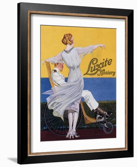 Advertisement for 'Luxite Hosiery', from 'Vogue' Magazine, 1919 (Colour Litho)-C. Coles Phillips-Framed Giclee Print