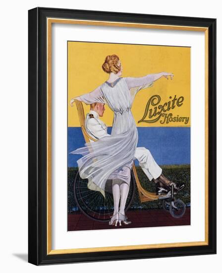 Advertisement for 'Luxite Hosiery', from 'Vogue' Magazine, 1919 (Colour Litho)-C. Coles Phillips-Framed Giclee Print