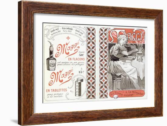 Advertisement for Maggi, late 19th century-Alphonse Mucha-Framed Giclee Print