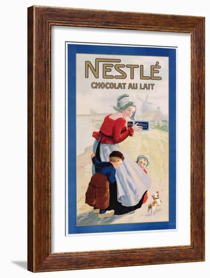 Advertisement for Nestle Chocolat Au Lait, C.1920 (Colour Litho)-null-Framed Giclee Print