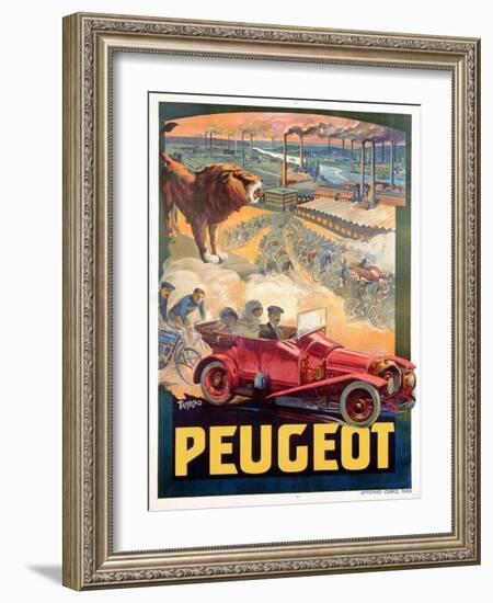 Advertisement for Peugeot, Printed by Affiches Camis, Paris, c.1922-Francisco Tamagno-Framed Giclee Print