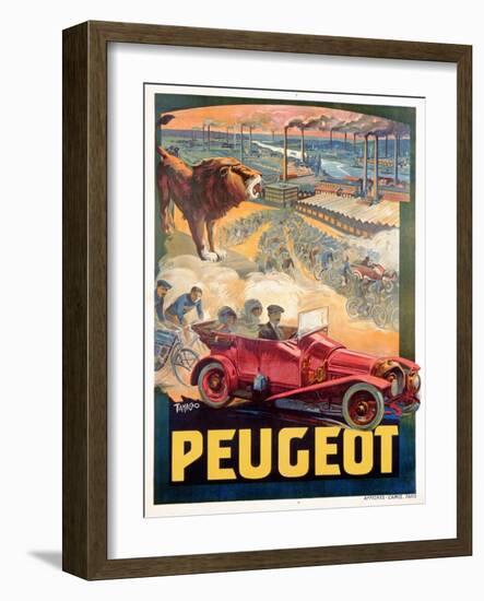 Advertisement for Peugeot, Printed by Affiches Camis, Paris, c.1922-Francisco Tamagno-Framed Giclee Print