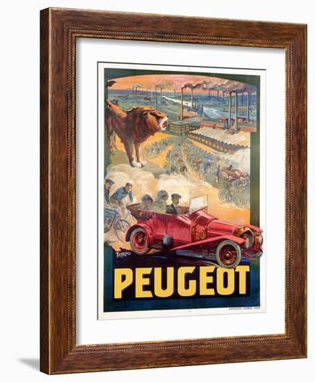 Advertisement for Peugeot, Printed by Affiches Camis, Paris, c.1922-Francisco Tamagno-Framed Giclee Print