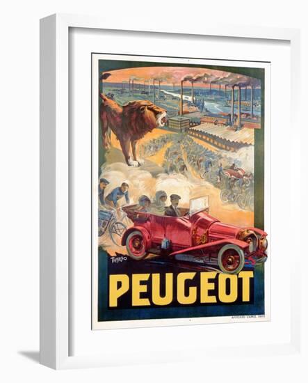 Advertisement for Peugeot, Printed by Affiches Camis, Paris, c.1922-Francisco Tamagno-Framed Giclee Print