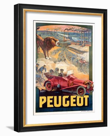 Advertisement for Peugeot, Printed by Affiches Camis, Paris, c.1922-Francisco Tamagno-Framed Giclee Print