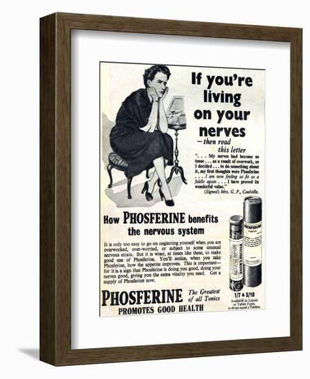 Advertisement for 'Phosferine', 1953-English School-Framed Giclee Print