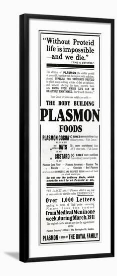 Advertisement for 'Plasmon Foods', 1911-null-Framed Giclee Print